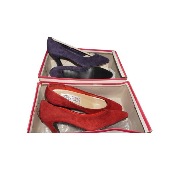 Moises Tootsies Collection Suede Heels Bundle — Red & Purple (Size 7.5M) - Picture 1 of 13